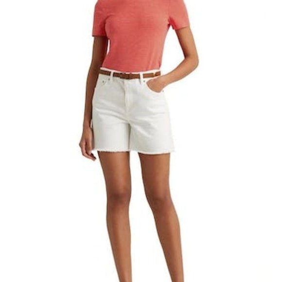 Lauren Ralph Lauren Striped Stretch Cotton Tee in Orange - Picture 3 of 5